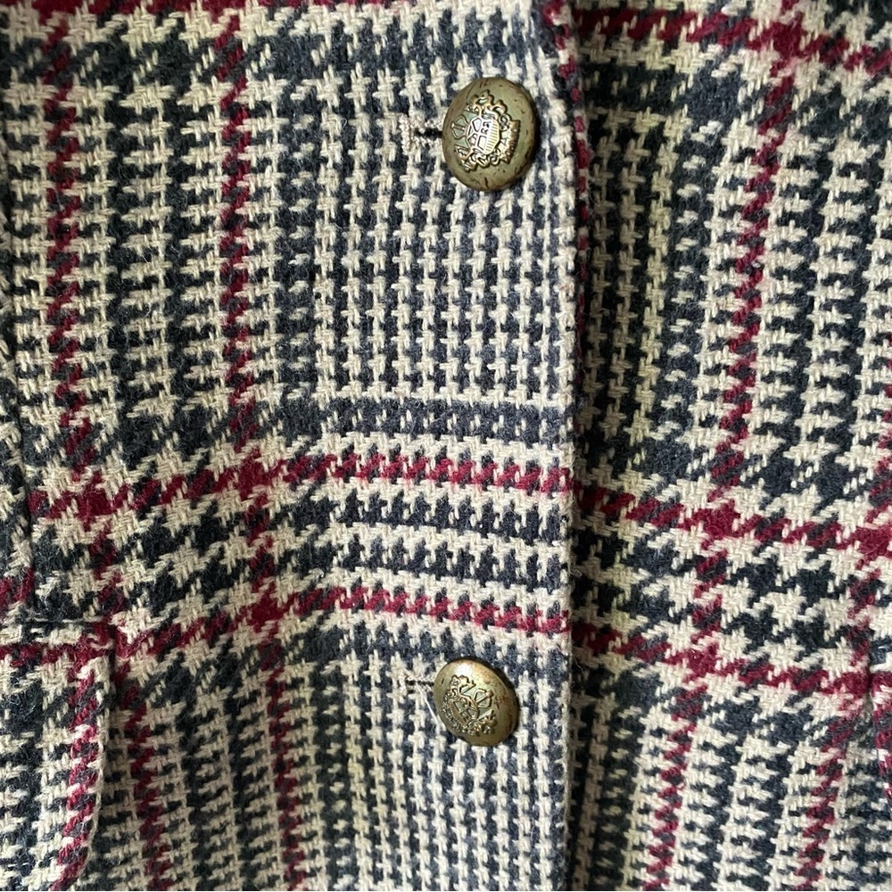 Jessica beige and dark grey plaid tailored wool blazer jacket size 10 womens - Picture 4 of 14